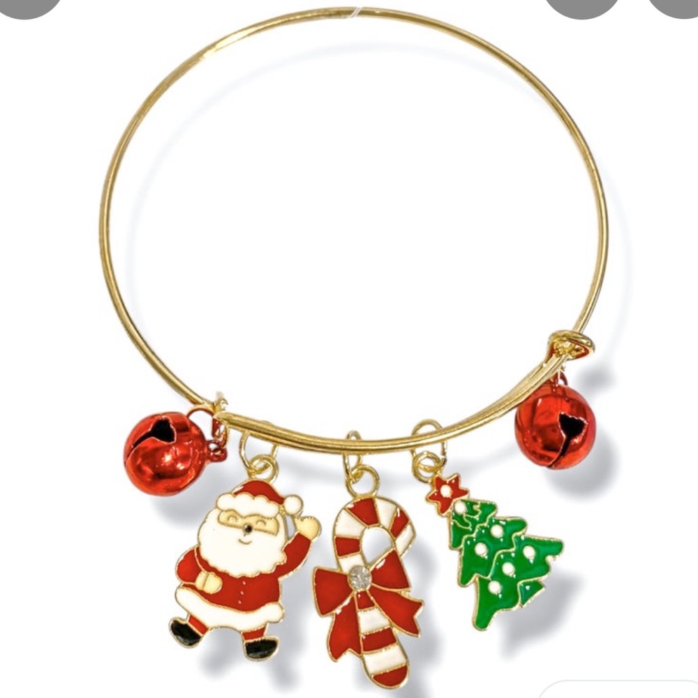 Christmas Holly Jolly Charm Bracelet Set - Gold & Silver